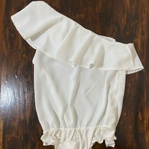 White casual bodysuit